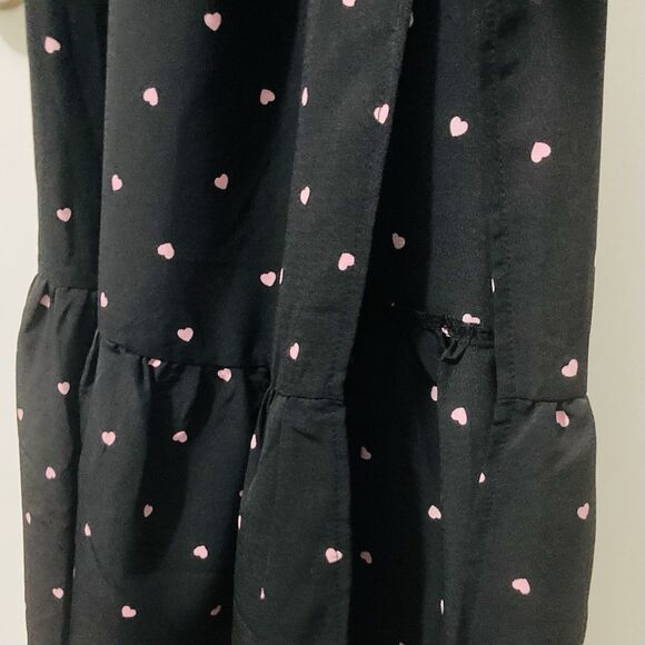 Francesca’s Size XS Ramona Heart Tiered Maxi Dress Sleeveless Smocked Black Pink - Picture 10 of 12